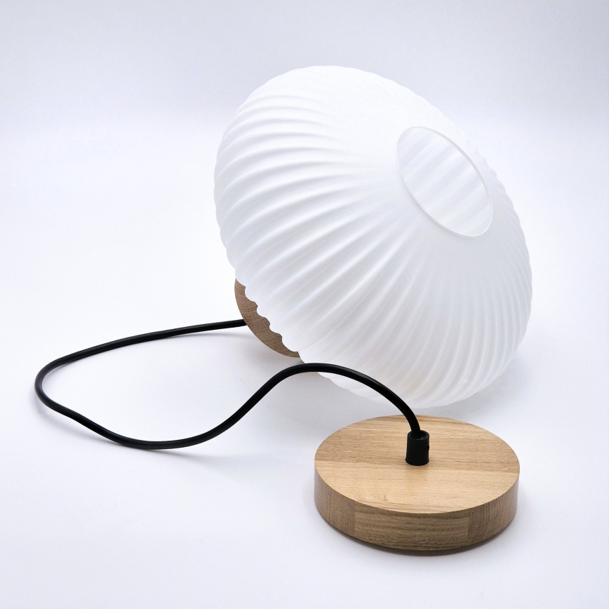Lustr na lanku HARMONY 1xE27/15W/230V pr. 25 cm bílá/dub