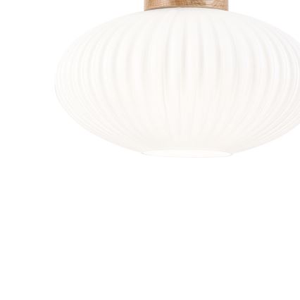 Lustr na lanku HARMONY 1xE27/15W/230V pr. 25 cm bílá/dub
