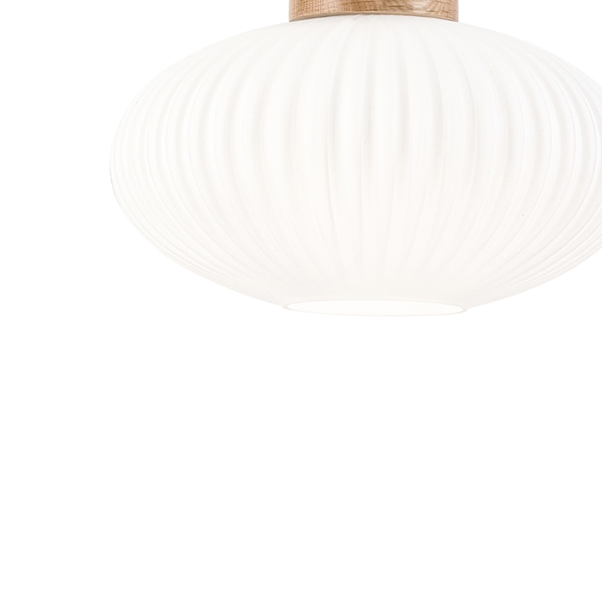 Lustr na lanku HARMONY 1xE27/15W/230V pr. 25 cm bílá/dub