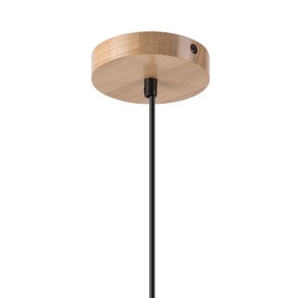 Lustr na lanku HARMONY 1xE27/15W/230V pr. 25 cm bílá/dub
