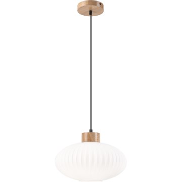 Lustr na lanku HARMONY 1xE27/15W/230V pr. 30 cm bílá/dub