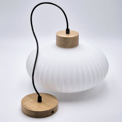 Lustr na lanku HARMONY 1xE27/15W/230V pr. 30 cm bílá/dub