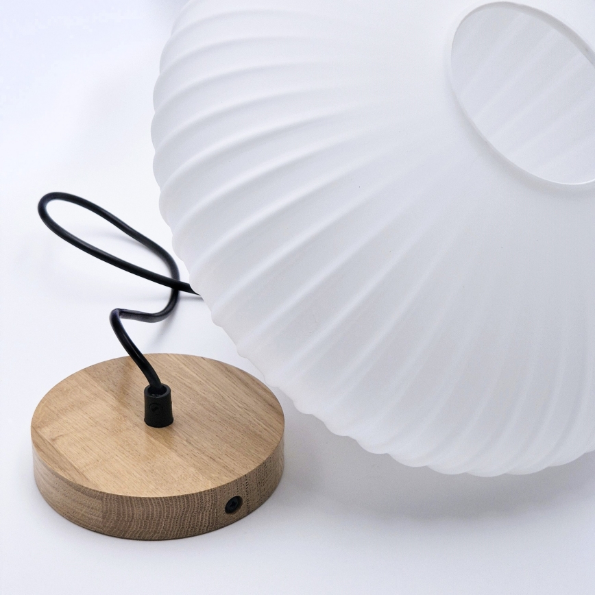 Lustr na lanku HARMONY 1xE27/15W/230V pr. 30 cm bílá/dub