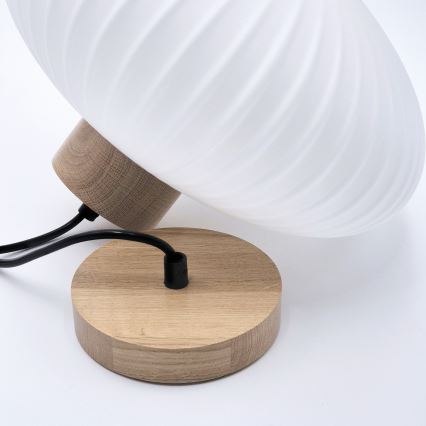 Lustr na lanku HARMONY 1xE27/15W/230V pr. 30 cm bílá/dub