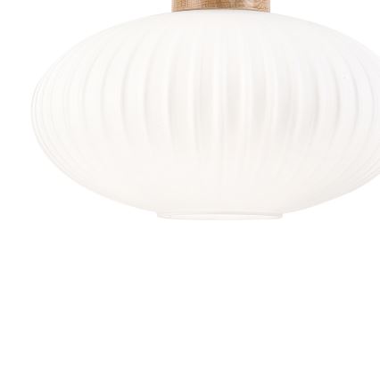Lustr na lanku HARMONY 1xE27/15W/230V pr. 30 cm bílá/dub