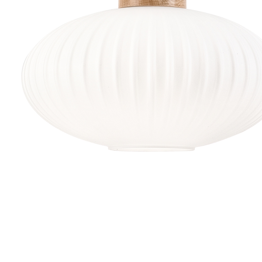 Lustr na lanku HARMONY 1xE27/15W/230V pr. 30 cm bílá/dub