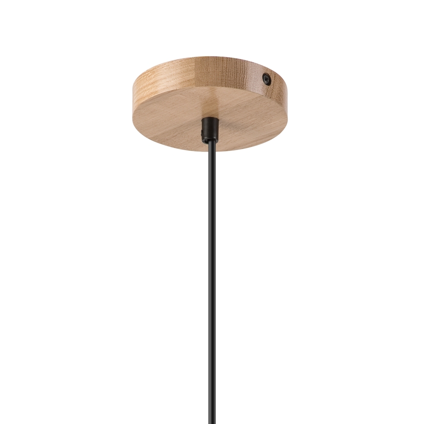 Lustr na lanku HARMONY 1xE27/15W/230V pr. 30 cm bílá/dub