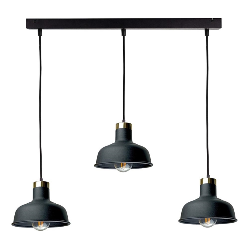 Lustr na lanku HEBE 3xE27/60W/230V černá