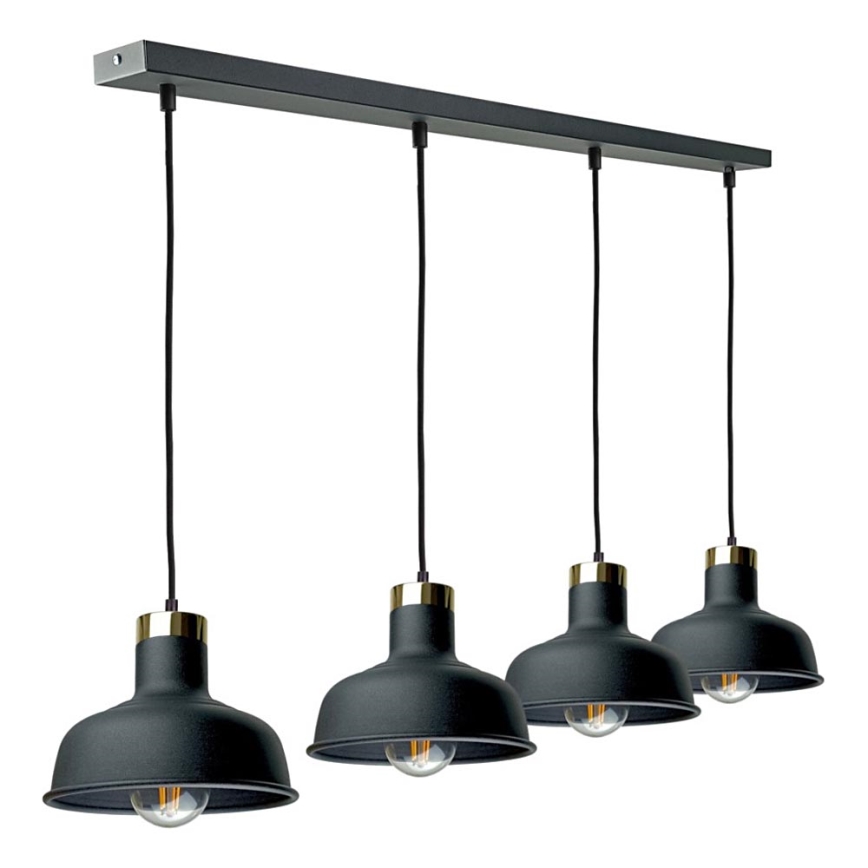 Lustr na lanku HEBE 4xE27/60W/230V černá