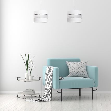 Lustr na lanku HELEN 1xE27/15W/230V bílá
