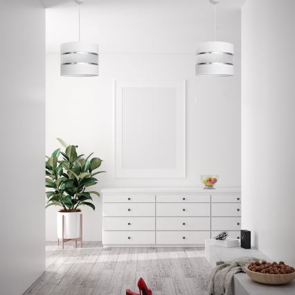 Lustr na lanku HELEN 1xE27/15W/230V bílá