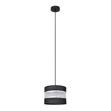 Lustr na lanku HELEN 1xE27/15W/230V pr. 20 cm černá/stříbrná