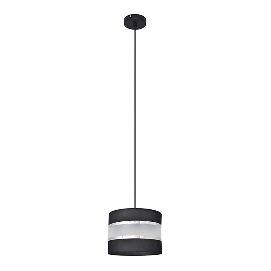 Lustr na lanku HELEN 1xE27/15W/230V pr. 20 cm černá/stříbrná