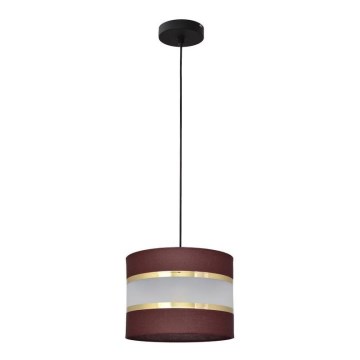 Lustr na lanku HELEN 1xE27/15W/230V pr. 20 cm hnědá/černá/zlatá