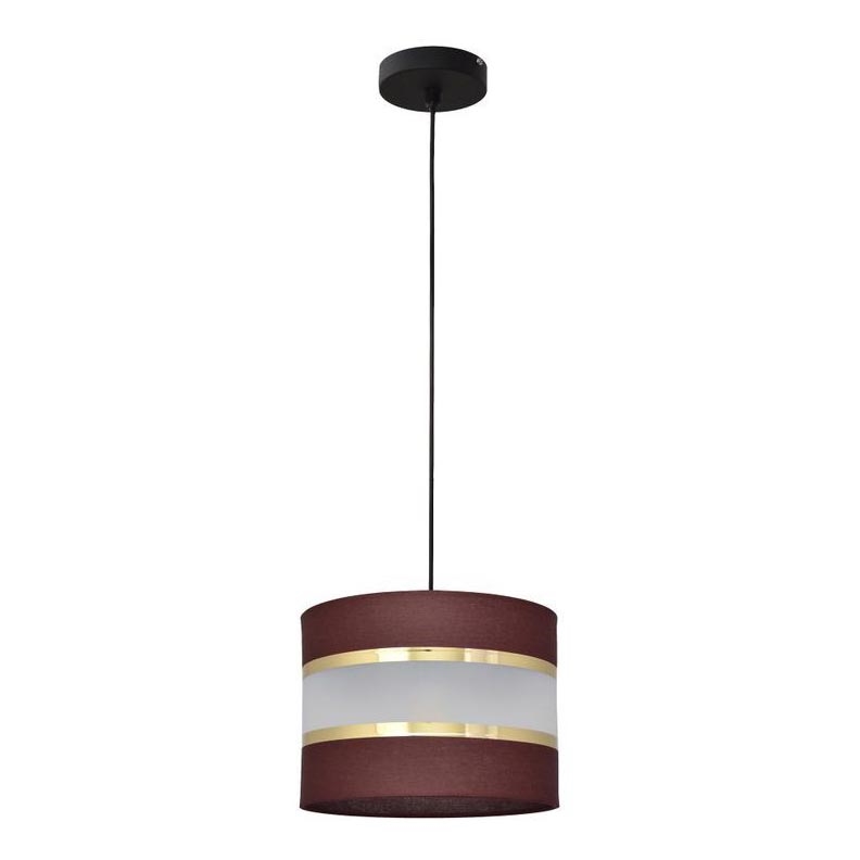 Lustr na lanku HELEN 1xE27/15W/230V pr. 20 cm hnědá/černá/zlatá