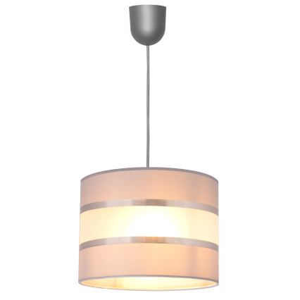 Lustr na lanku HELEN 1xE27/15W/230V pr. 20 cm šedá/stříbrná