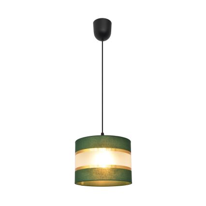 Lustr na lanku HELEN 1xE27/15W/230V pr. 20 cm zelená/zlatá