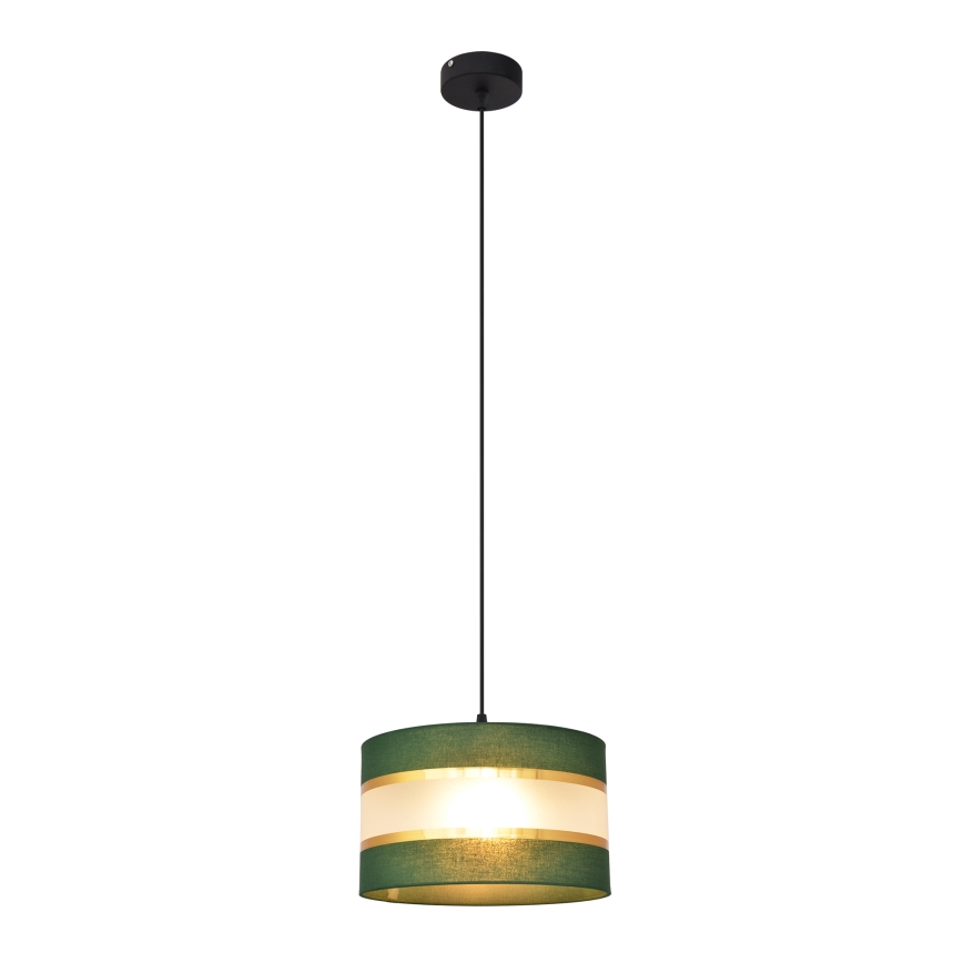 Lustr na lanku HELEN 1xE27/15W/230V pr. 25 cm zelená/zlatá