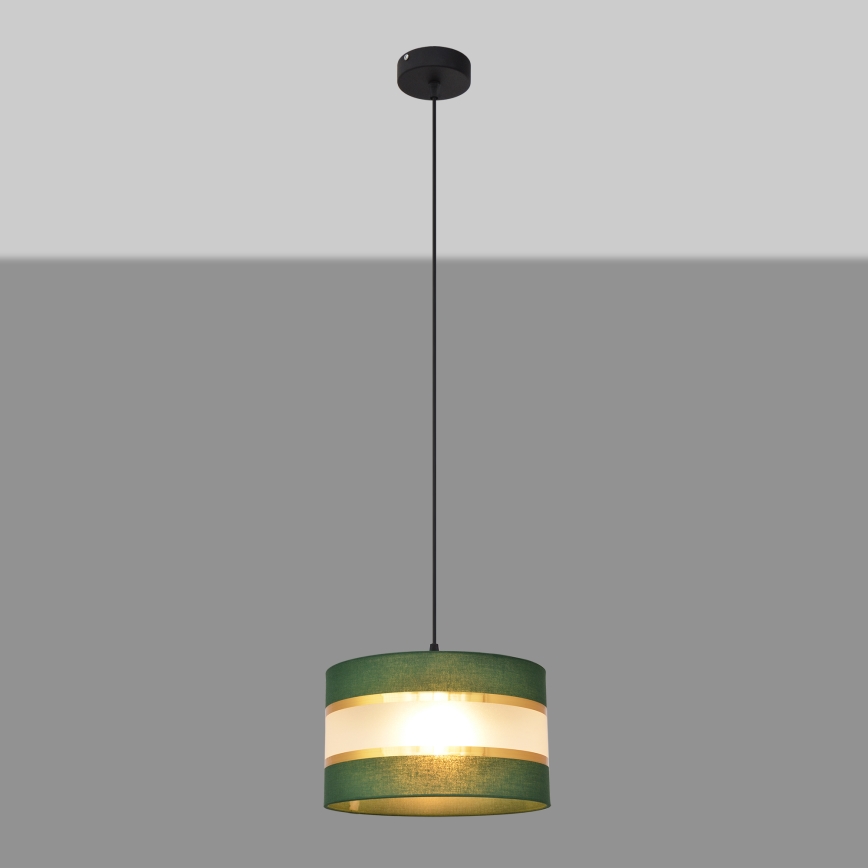 Lustr na lanku HELEN 1xE27/15W/230V pr. 25 cm zelená/zlatá