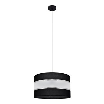 Lustr na lanku HELEN 1xE27/15W/230V pr. 35 cm černá/stříbrná