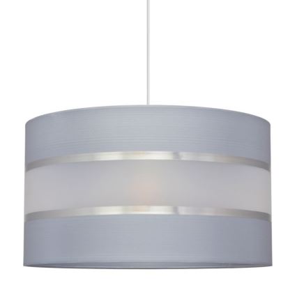Lustr na lanku HELEN 1xE27/15W/230V pr. 35 cm šedá/stříbrná