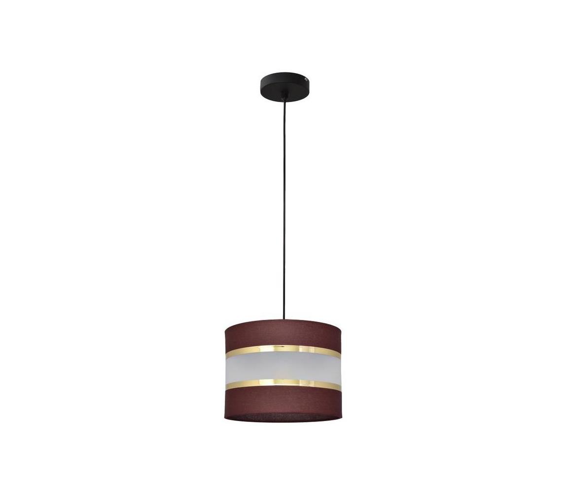 Helam Lustr na lanku HELEN 1xE27/60W/230V pr. 20 cm hnědá/černá/zlatá HE1252