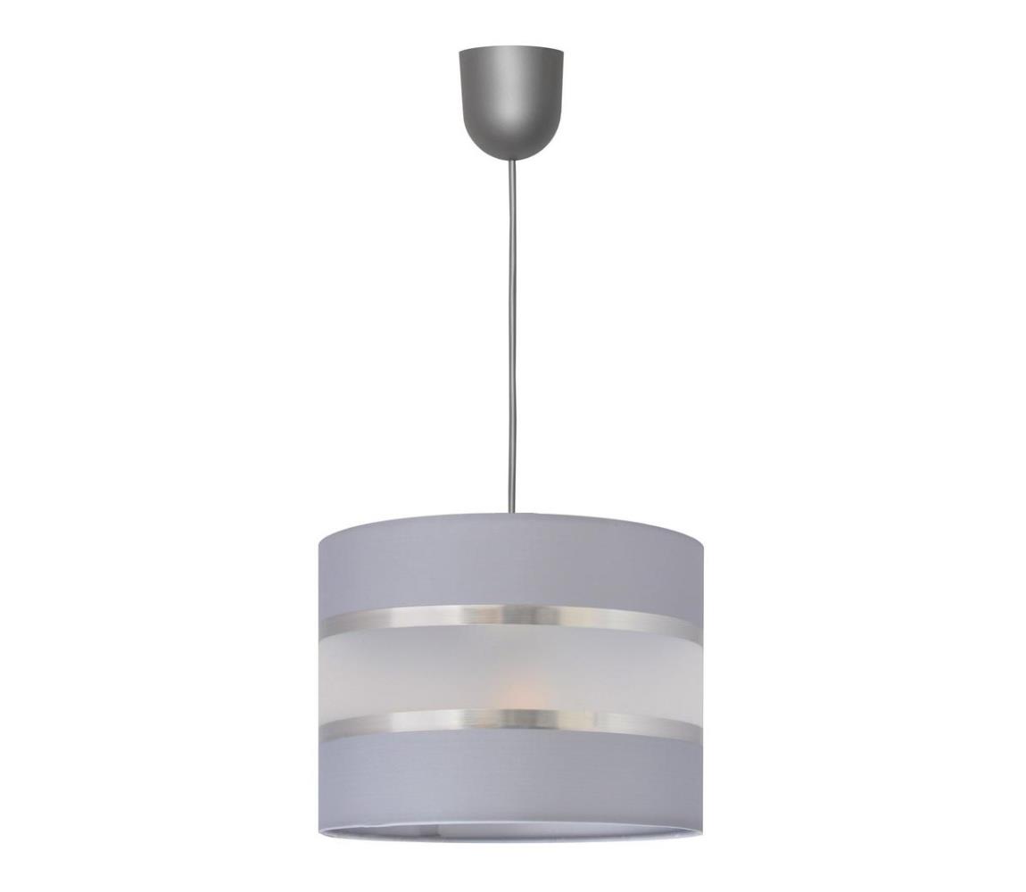 Helam Lustr na lanku HELEN 1xE27/60W/230V pr. 20 cm šedá/stříbrná HE1274