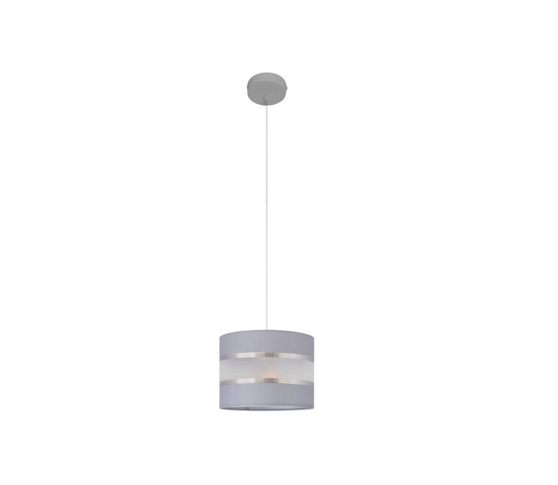 Helam Lustr na lanku HELEN 1xE27/60W/230V pr. 20 cm šedá/stříbrná HE1278