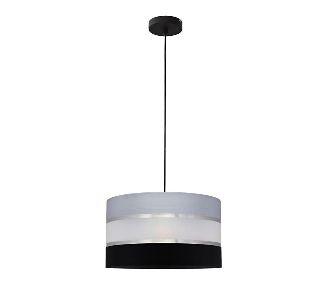 Helam Lustr na lanku HELEN 1xE27/60W/230V pr. 35 cm černá/šedá/stříbrná HE1241