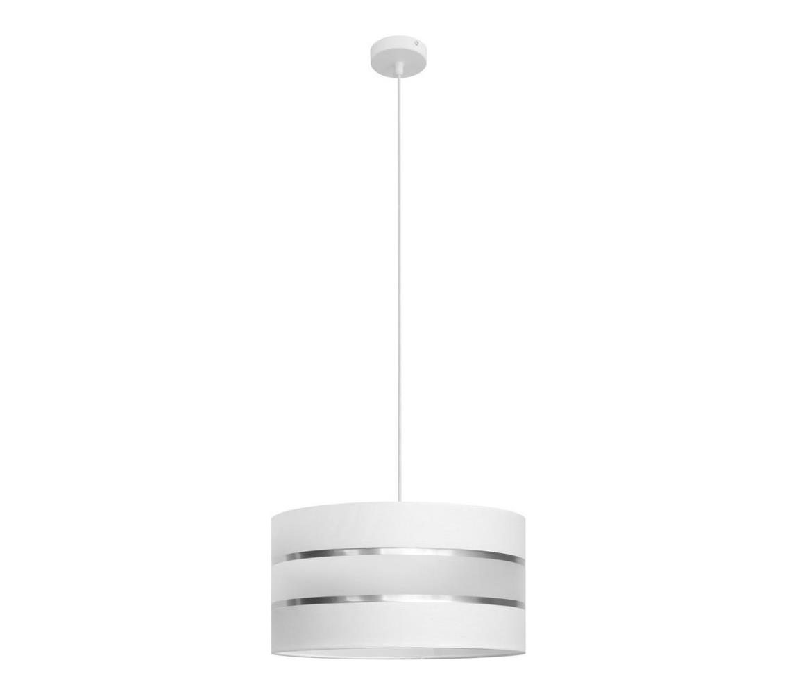 Helam Lustr na lanku HELEN 1xE27/60W/230V pr. 40 cm bílá HE1191