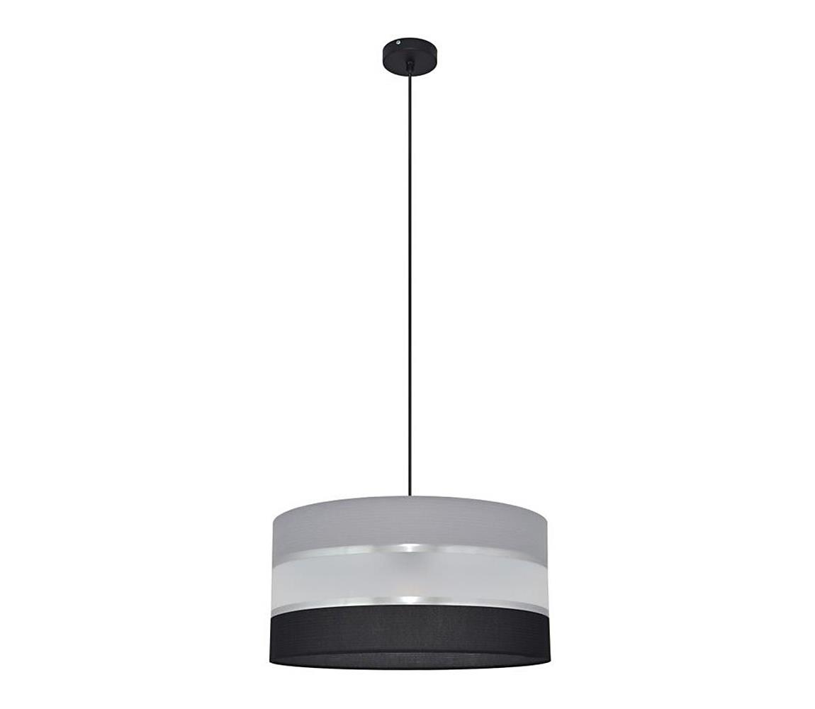 Helam Lustr na lanku HELEN 1xE27/60W/230V pr. 40 cm černá/šedá/stříbrná HE1242
