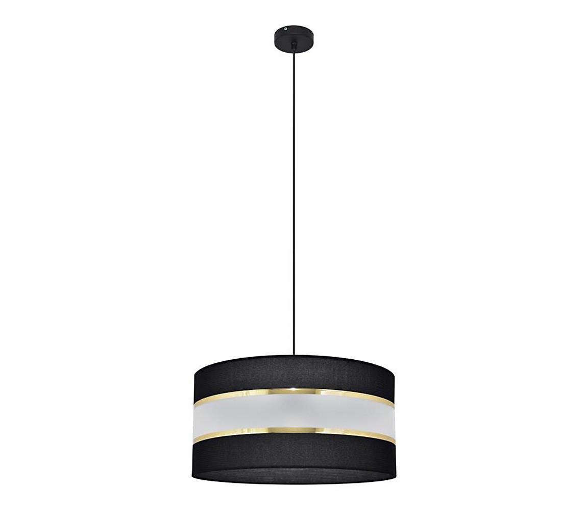 Helam Lustr na lanku HELEN 1xE27/60W/230V pr. 40 cm černá/zlatá HE1218