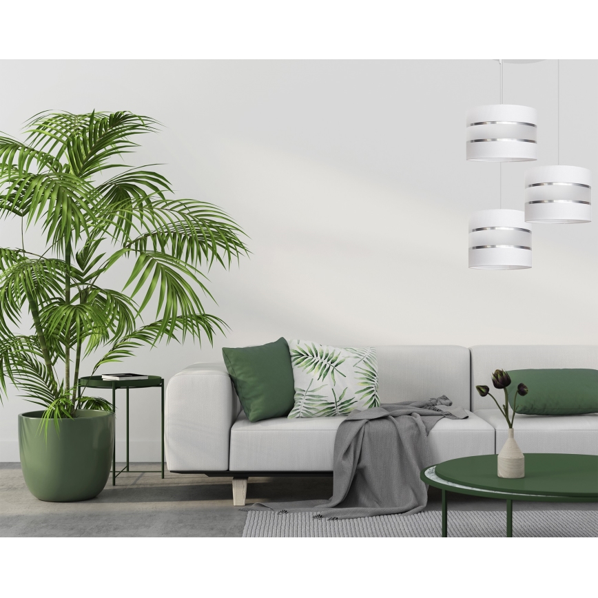 Lustr na lanku HELEN 3xE27/15W/230V bílá