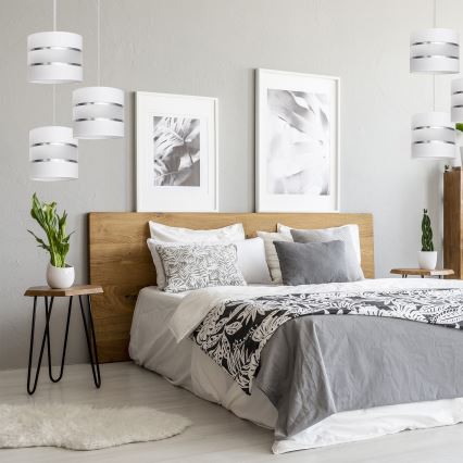 Lustr na lanku HELEN 3xE27/15W/230V bílá