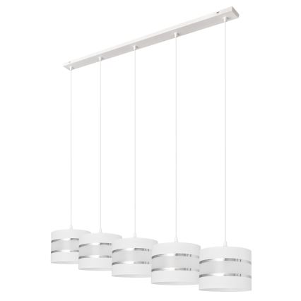 Lustr na lanku HELEN 5xE27/15W/230V bílá