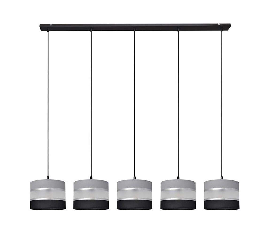 Helam Lustr na lanku HELEN 5xE27/60W/230V černá/šedá/stříbrná HE1246