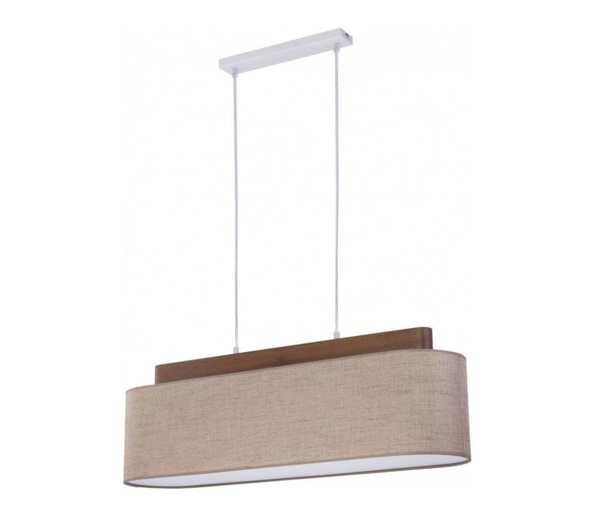 TK Lighting Lustr na lanku HELENA 4xE27/60W/230V béžová/hnědá TK2602