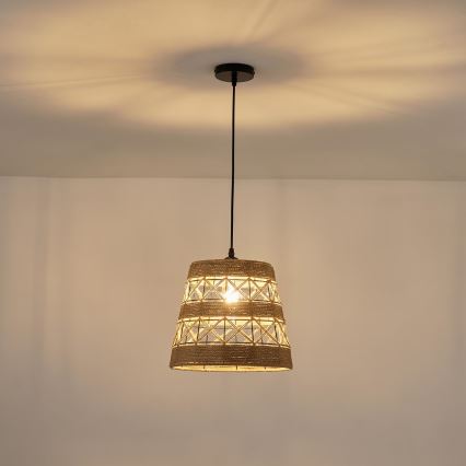 Lustr na lanku HELIOS 1xE27/15W/230V béžová