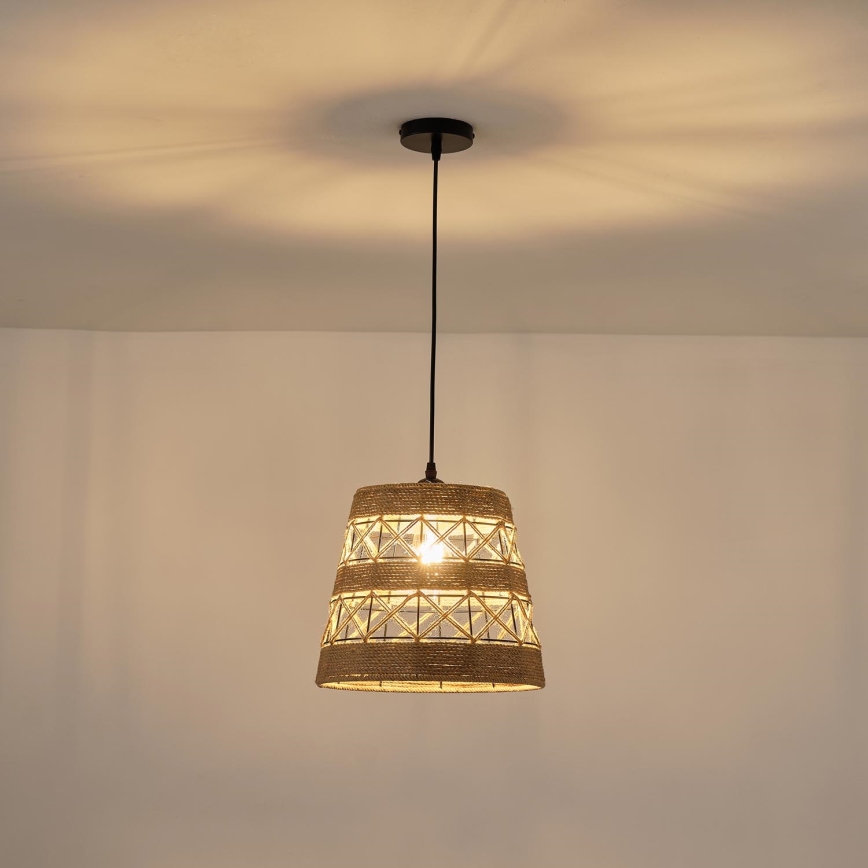 Lustr na lanku HELIOS 1xE27/15W/230V béžová