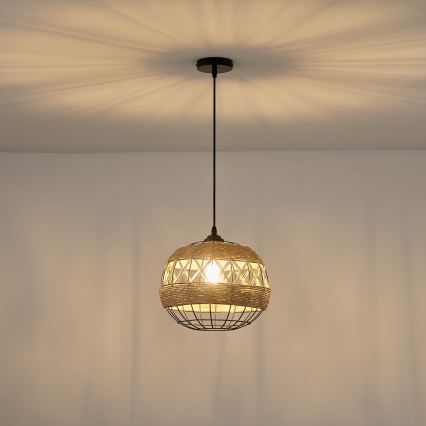 Lustr na lanku HELIOS 1xE27/15W/230V béžová