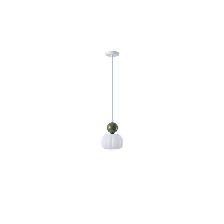 Lustr na lanku HELIOS 1xG9/7W/230V bílá/zelená