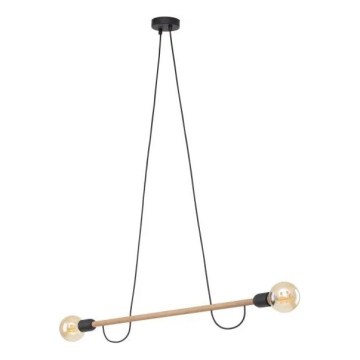 Lustr na lanku HELIX 2xE27/15W/230V černá/béžová