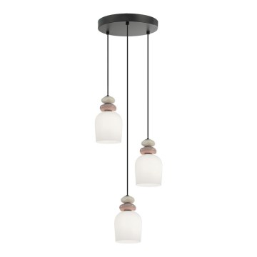 Lustr na lanku HILDA 3xE14/40W/230V černá/hnědá
