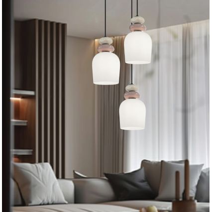 Lustr na lanku HILDA 3xE14/40W/230V černá/hnědá