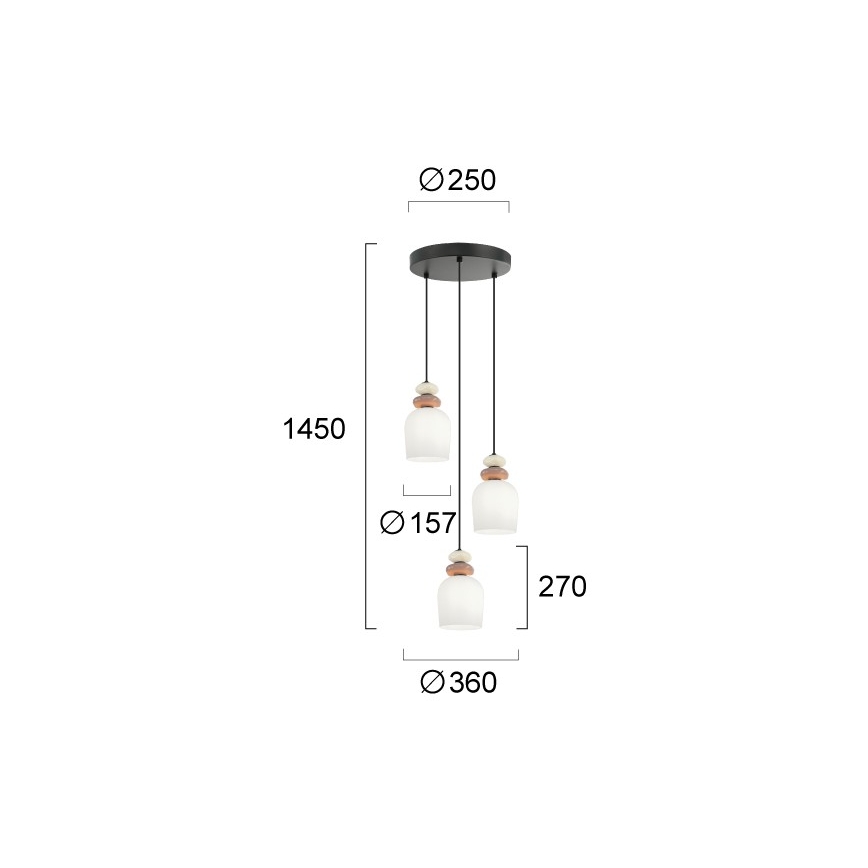 Lustr na lanku HILDA 3xE14/40W/230V černá/hnědá