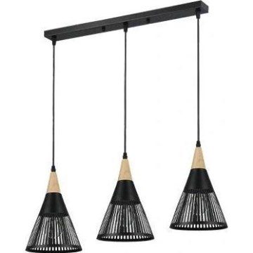 Lustr na lanku HIRA 3xE27/60W/230V černá