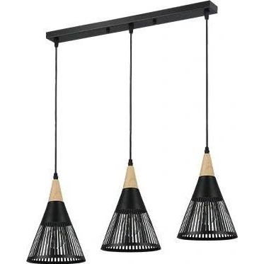Lustr na lanku HIRA 3xE27/60W/230V černá