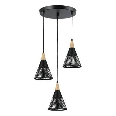 Lustr na lanku HIRA 3xE27/60W/230V pr. 40 cm černá