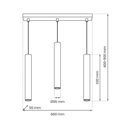 Lustr na lanku HUDSON 3xGU10/8W/230V bílá
