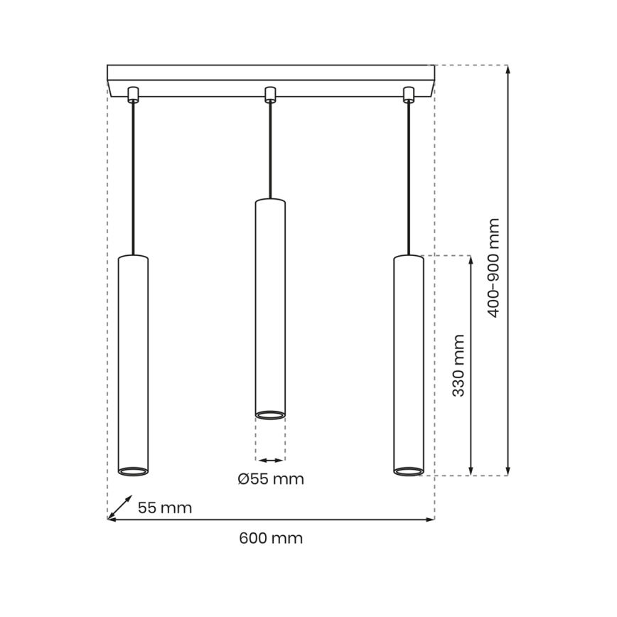 Lustr na lanku HUDSON 3xGU10/8W/230V bílá